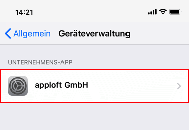 apploft iOS Installationshinweis apploft iOS Installationshinweis