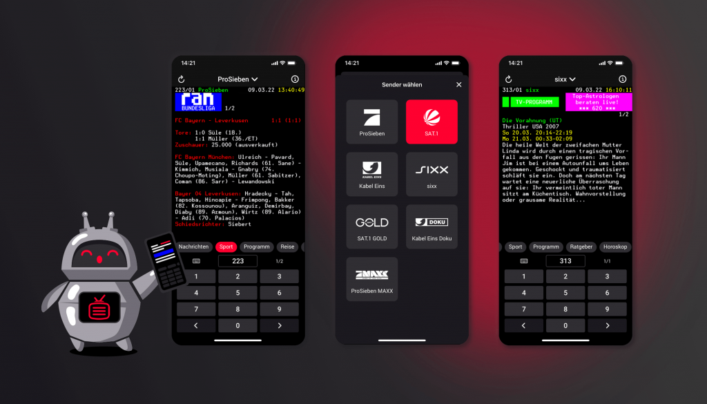 Die 71 Teletext App.