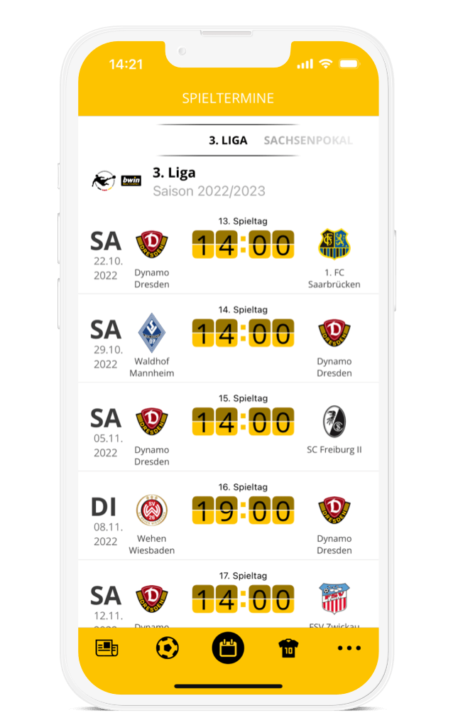 Dynamo Dresden – Spieltermine